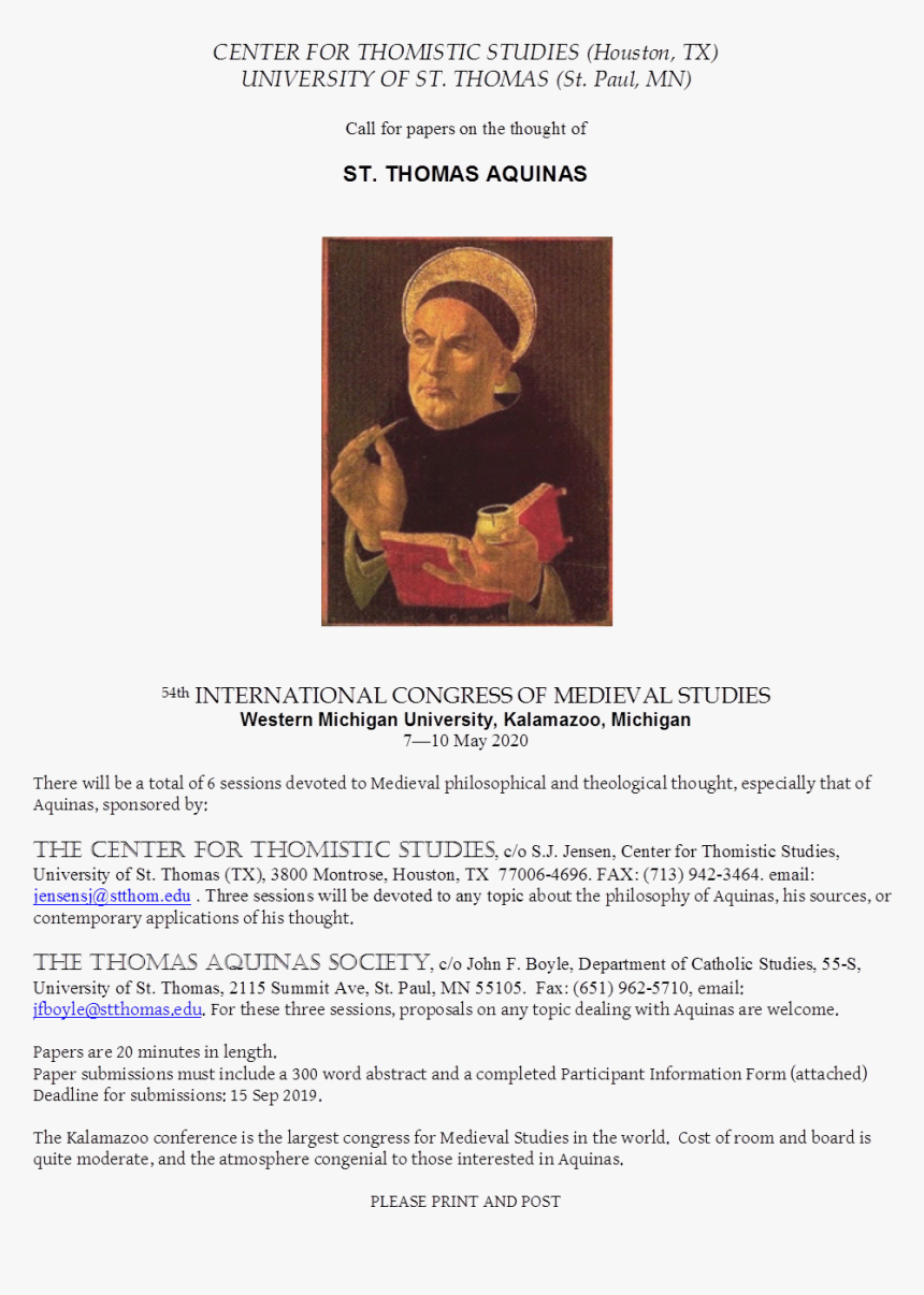 2020 Medieval Congress Call For Papers, HD Png Download