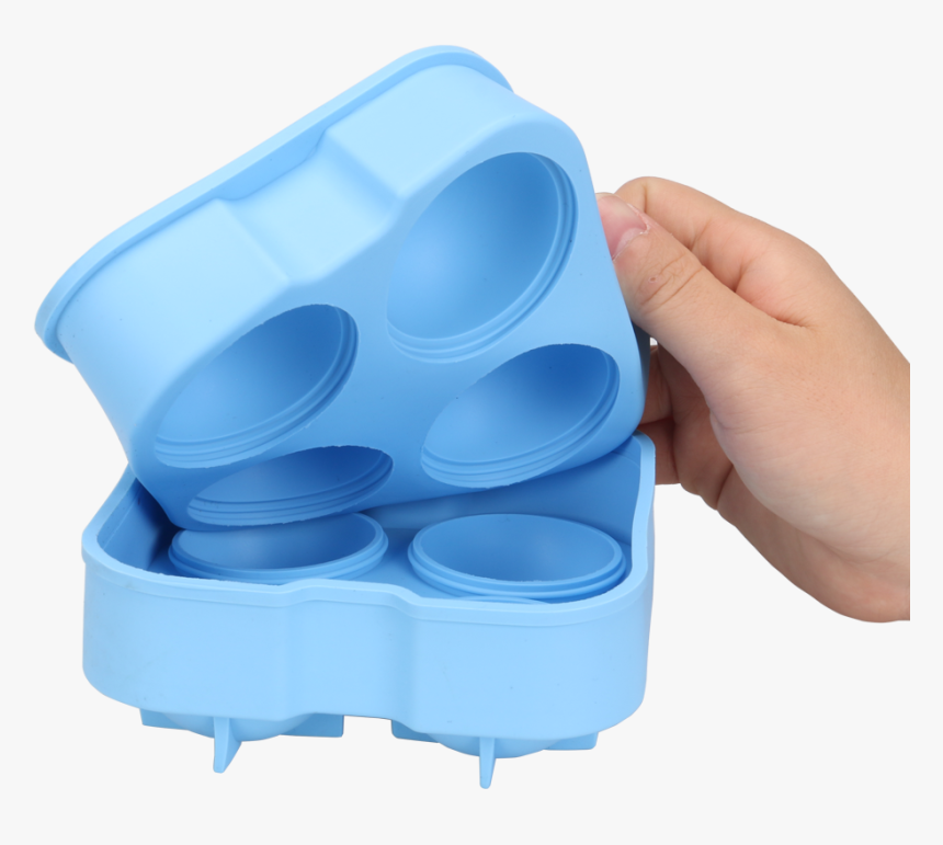 Taobao 4 Cavity Ball Shape Silicone Ice Cube Tray / - Hand, HD Png Download