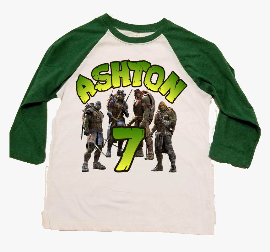 Teenage Mutant Ninja Turtles Green Raglan - Long-sleeved T-shirt, HD Png Download