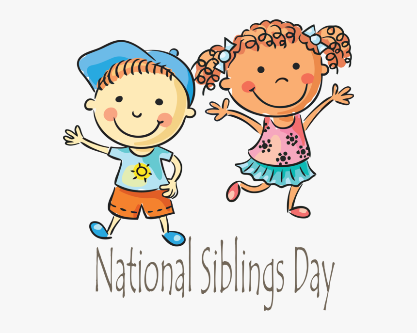 Transparent Siblings Day Cartoon Child Text For Happy - Child, HD Png Download