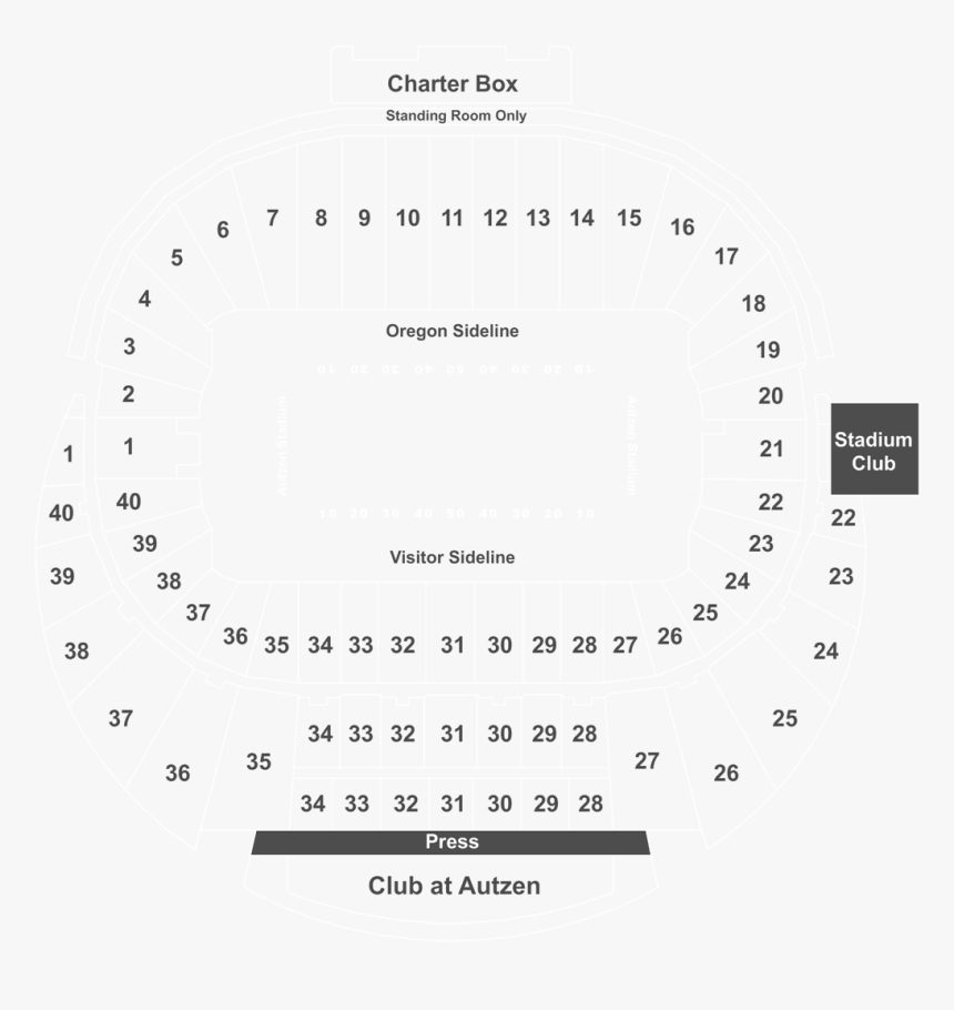 Autzen Stadium Section 25 Row 68, HD Png Download