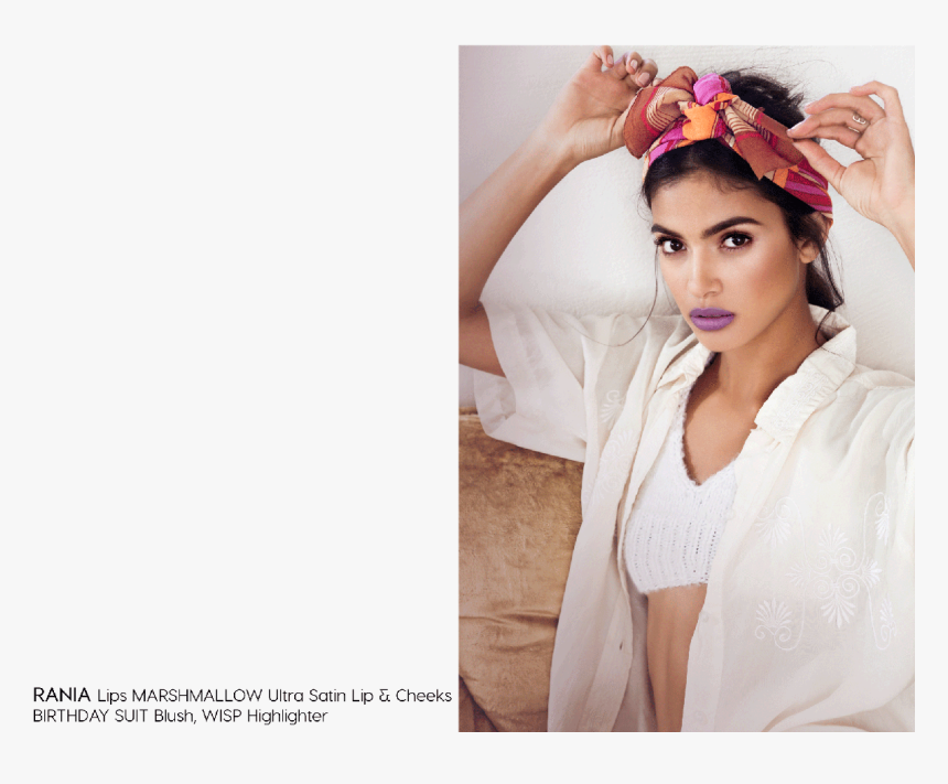 Rania Wearing Colourpop Marshmallow, Birthday Suit, - Girl, HD Png Download