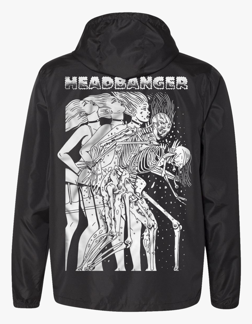 Headbanger Whiplash Windbreaker - Hoodie, HD Png Download