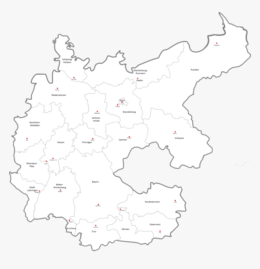 Map Of Germany Drawing - Sachsen Weimar Eisenach Map, HD Png Download