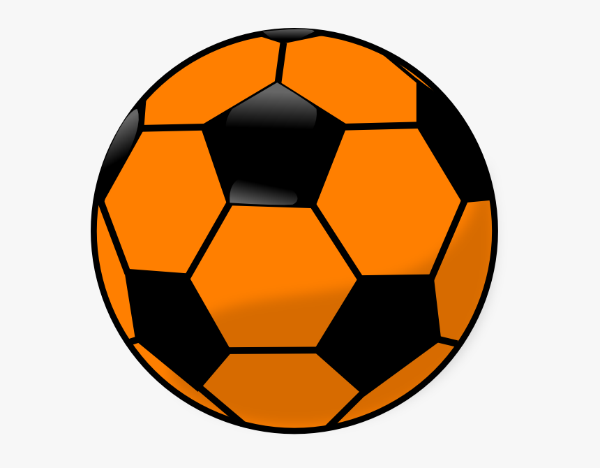 Orange And Black Soccer Ball Clipart , Png Download - Drawing Transparent Soccer Ball, Png Download