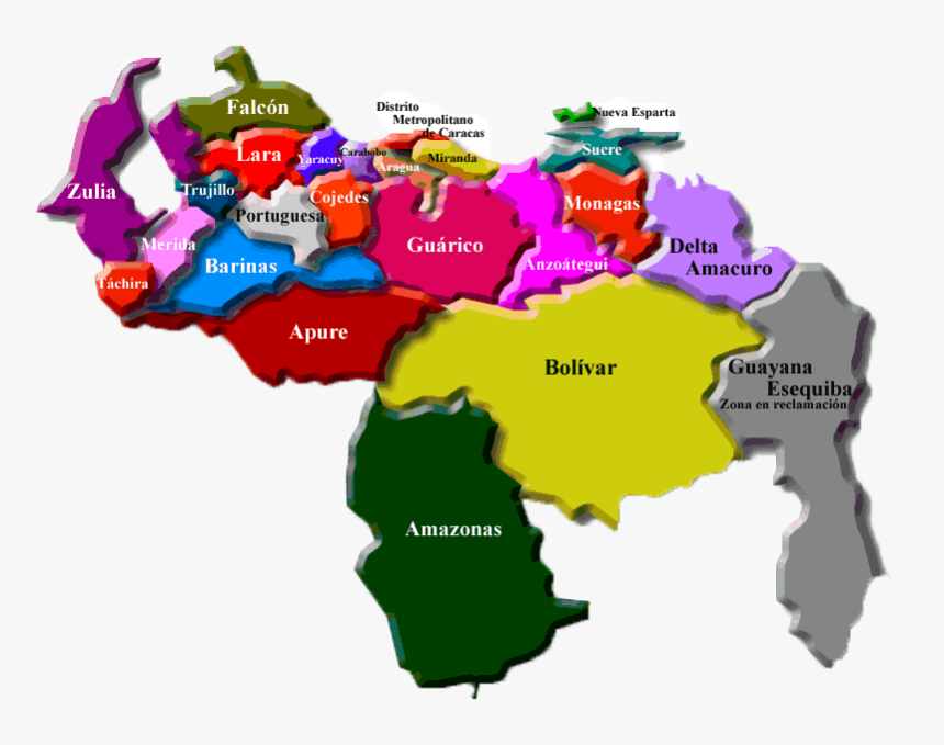 Division Politica Territorial De Venezuela, HD Png Download