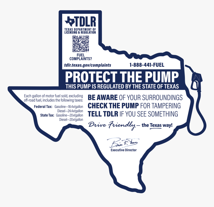 New Texas Fuel Pump Sticker, HD Png Download
