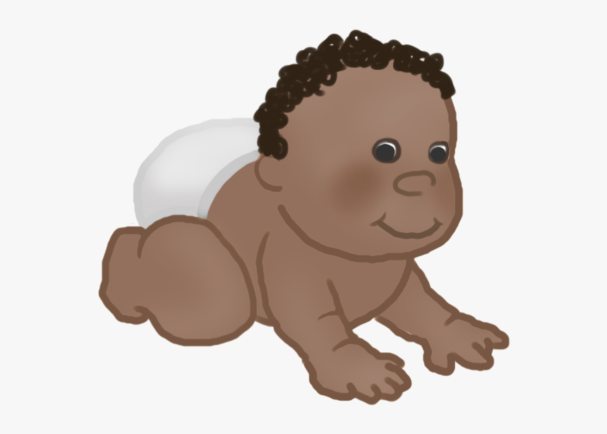 Crawling Baby Clipart With Curls - Tiny Baby Clipart, HD Png Download