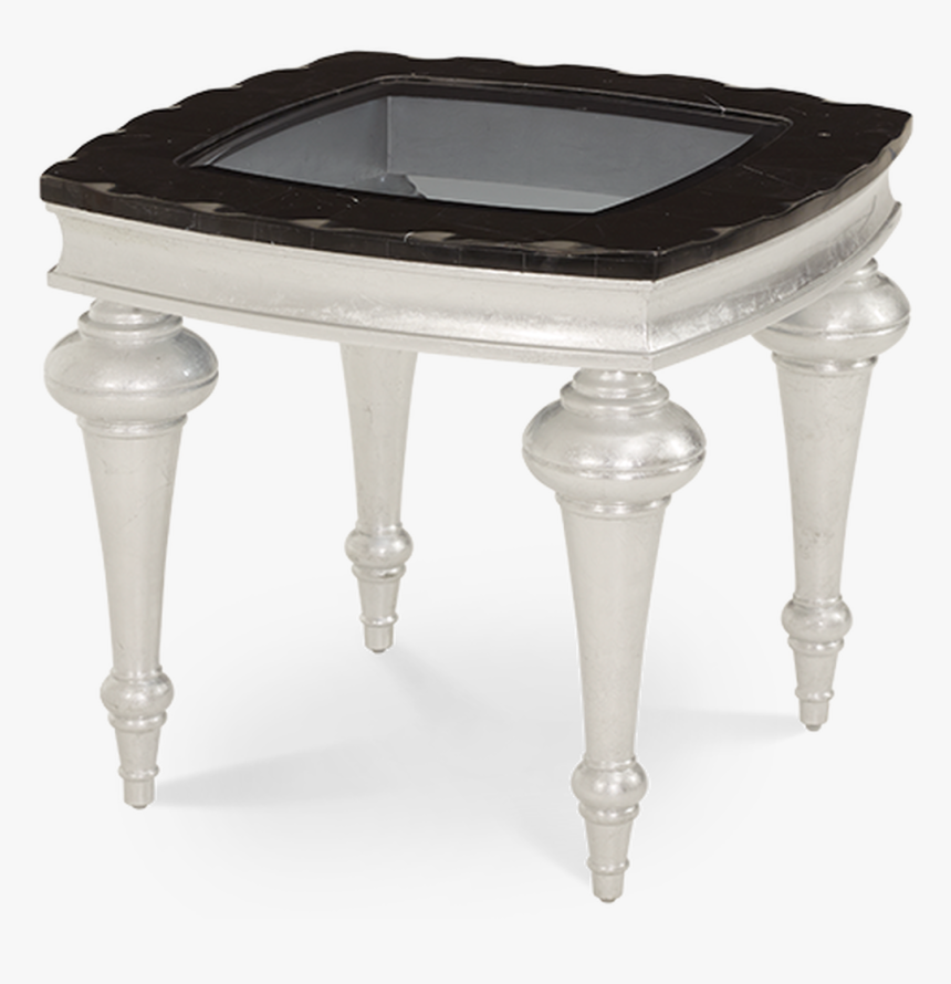 Platinum Turned Legs Black Marble Border Square Glass - Bar Stool, HD Png Download