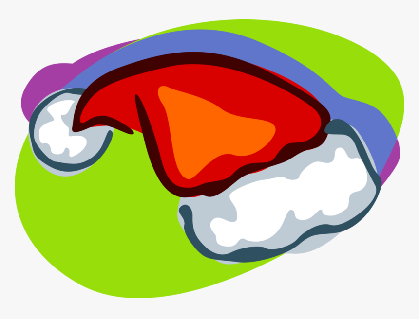 Vector Illustration Of Santa S Hat At Christmas, HD Png Download