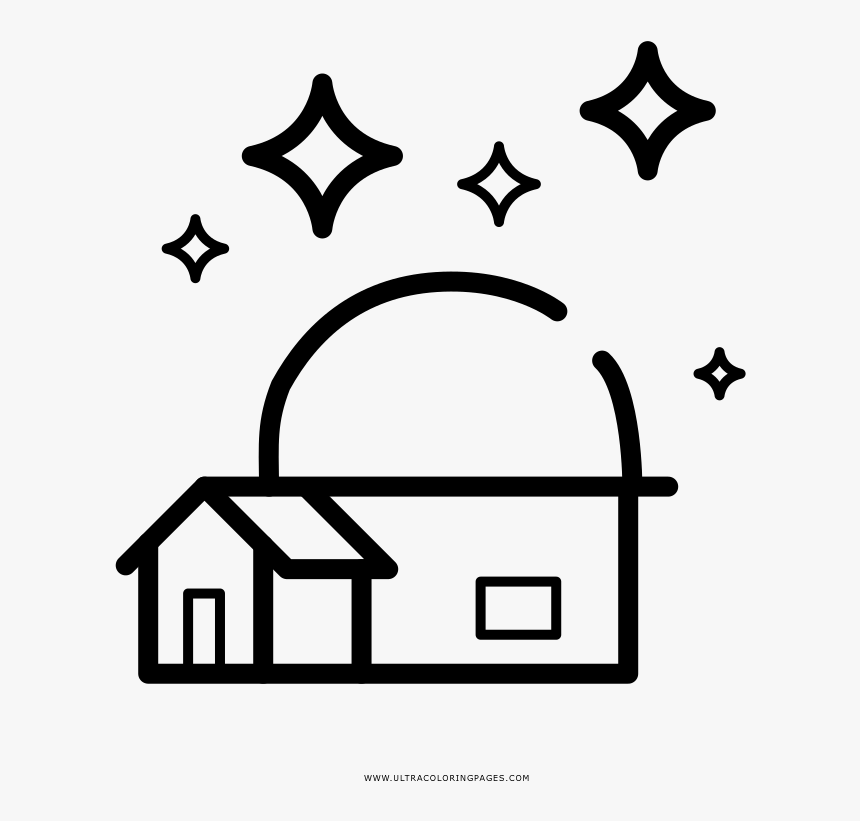 Observatory Coloring Page - Magia Icono, HD Png Download