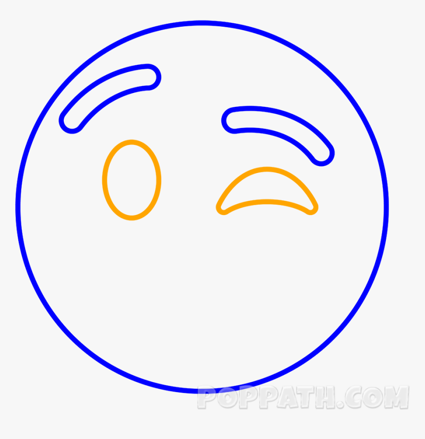 How To Draw A Kiss Emoji Pop Path - Circle, HD Png Download