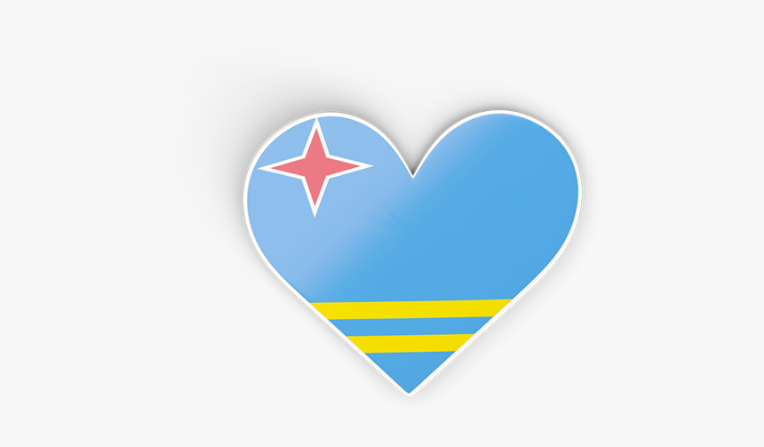 Aruba Flag Png Transparent Images - Aruba Heart Flag Png, Png Download