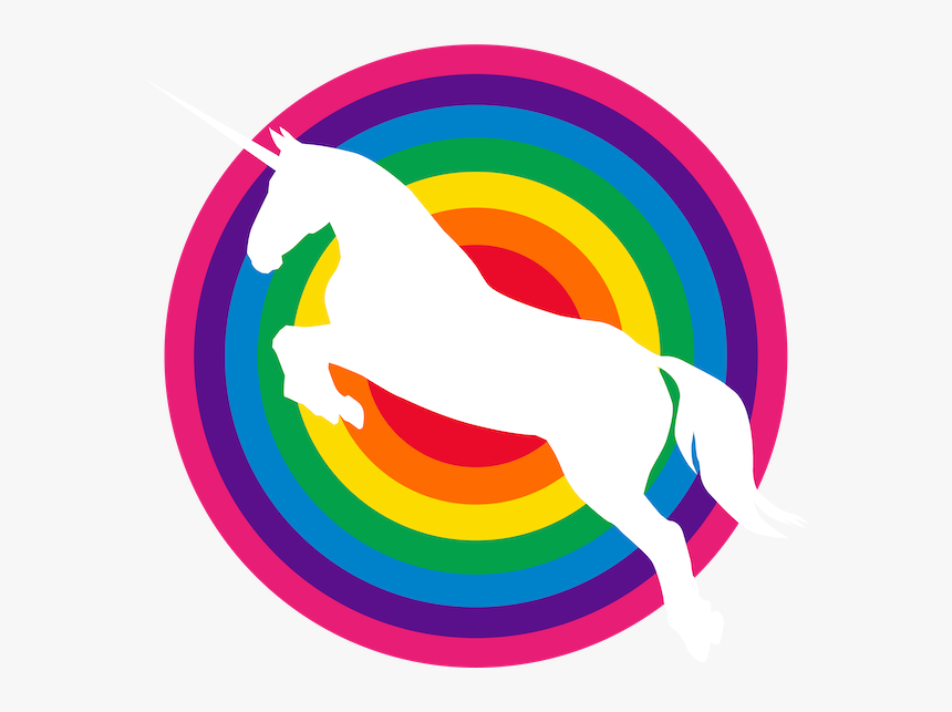 Rainbows And Unicorn Icon Features A White Silhouette - Graphic Design, HD Png Download