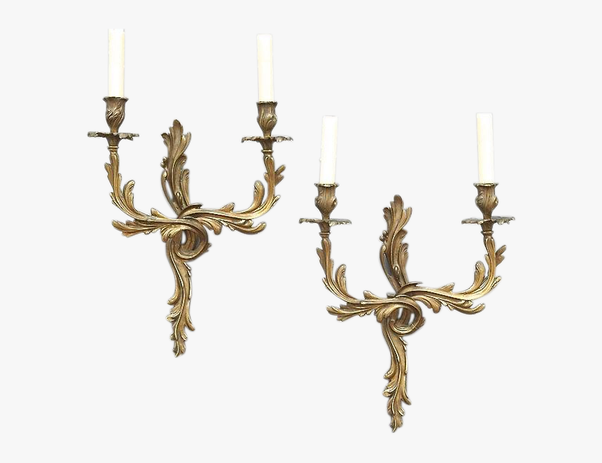 Pair Of Louis Xv Style French Bronze Sconces, HD Png Download