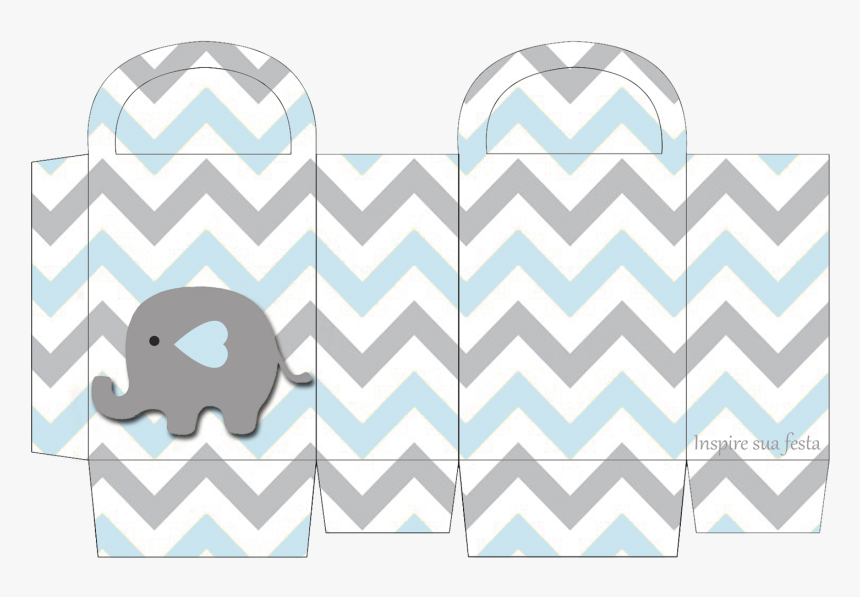 Baby Elephant In Grey And Light Blue Chevron Free Printable - Kit Imprimible Lluvia De Amor, HD Png Download