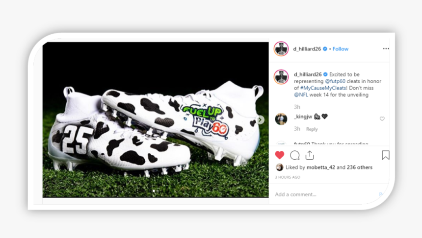 Dontrell Hilliard Cleats - Fuel Up To Play 60, HD Png Download