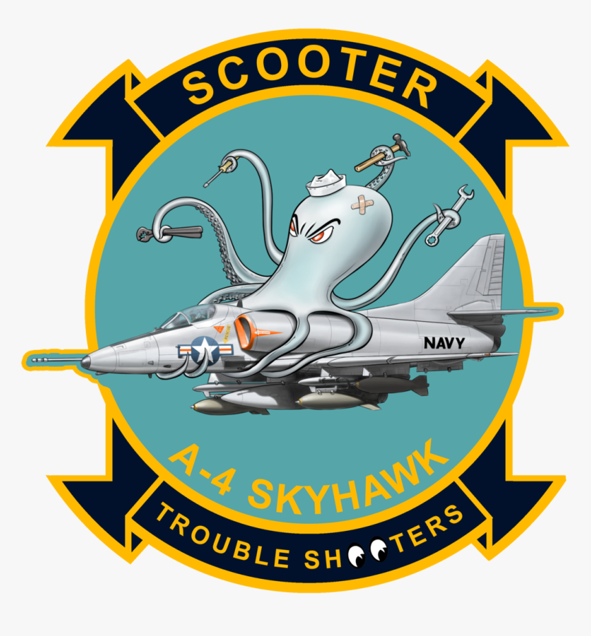 Us Navy A-4 Skyhawk Scooter Trouble Shooter - Fighter Aircraft, HD Png Download
