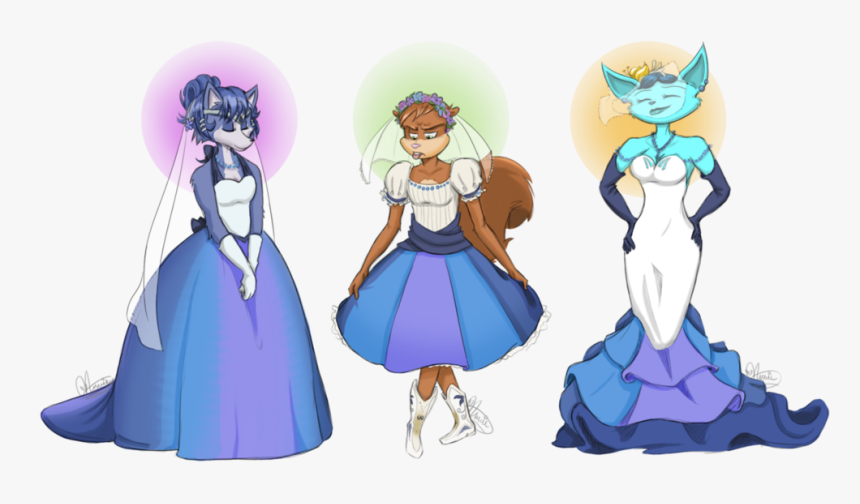 Three Wedding Dresses, HD Png Download