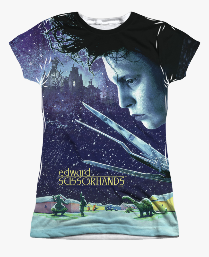 Ladies Scissorhands Poster Sublimation Shirt - Edward Scissorhands Movie Poster, HD Png Download
