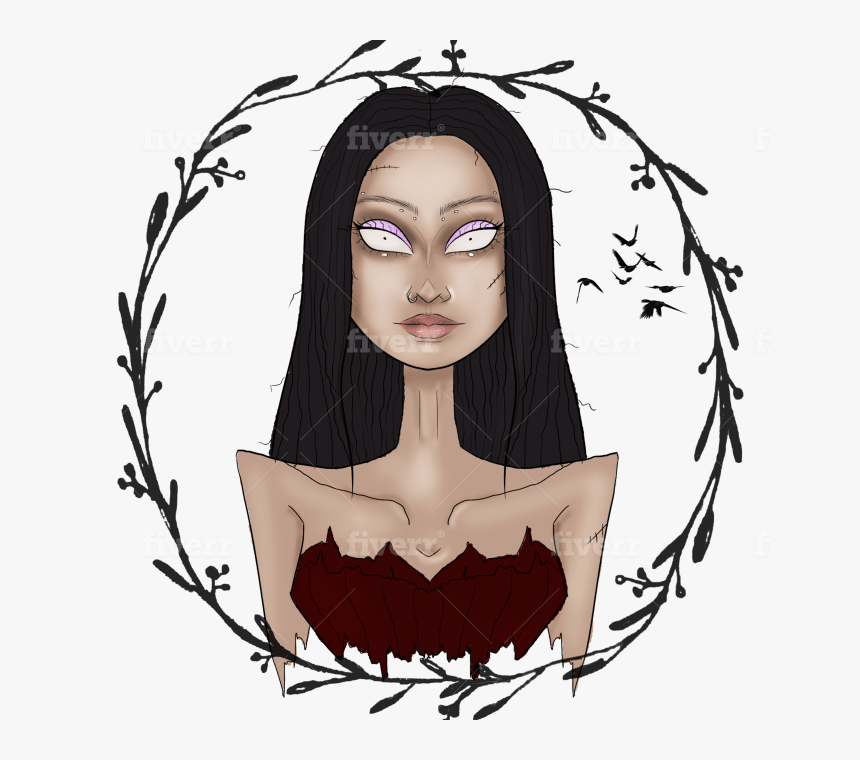 Floral Wreath Black And White, HD Png Download