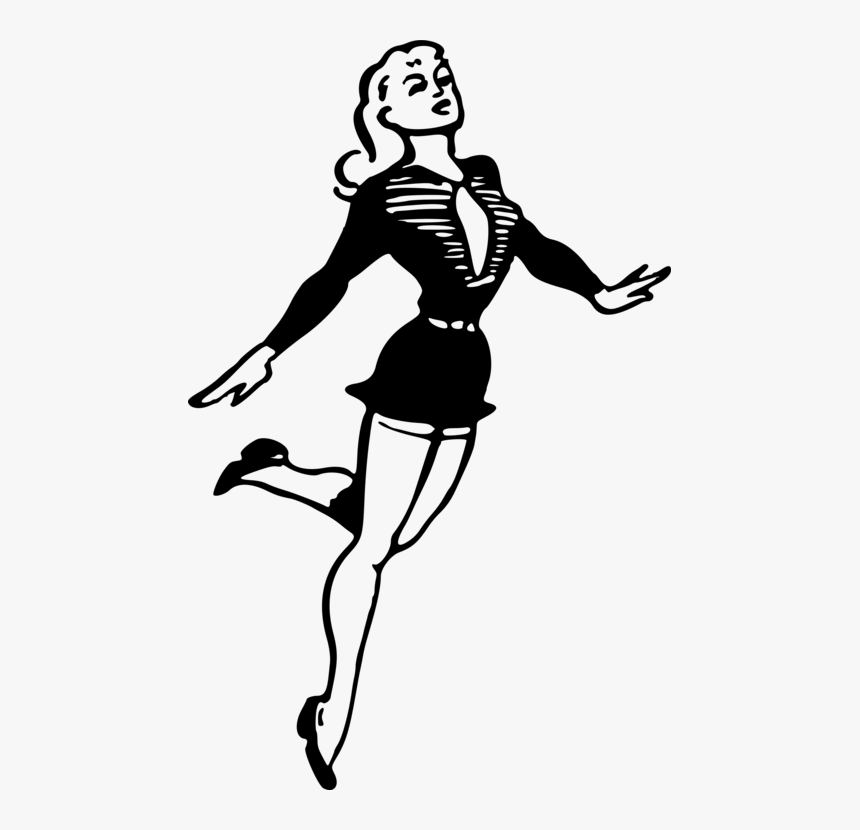 Female Clipart Dancing - Woman Dancing Drawing, HD Png Download