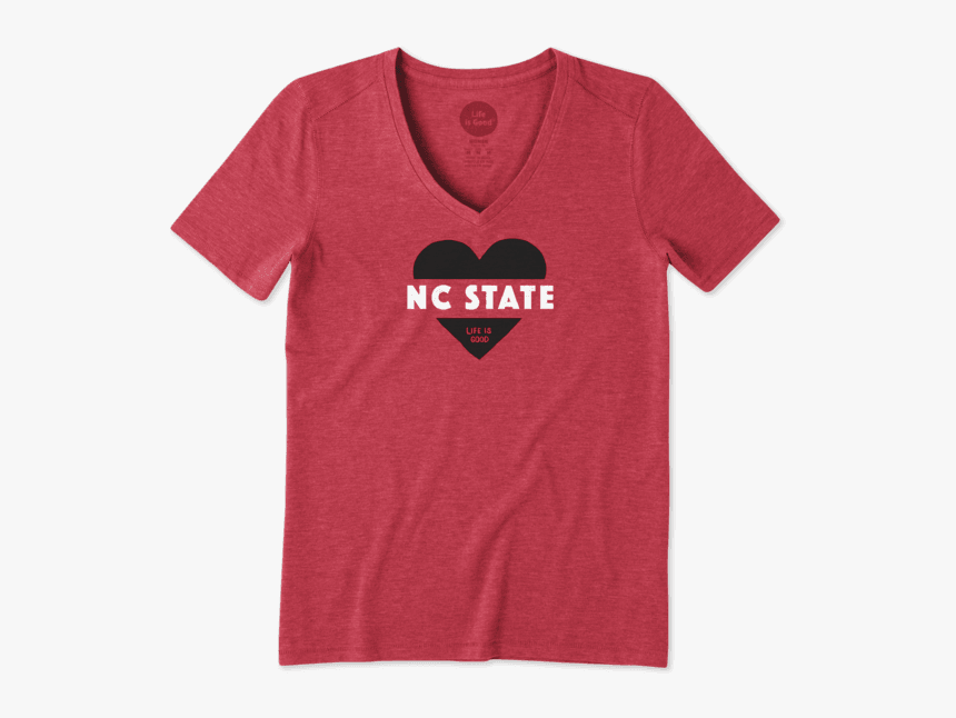 Women S Nc State Wolfpack Heart Knockout Cool Vee - Asu Mom Shirt, HD Png Download