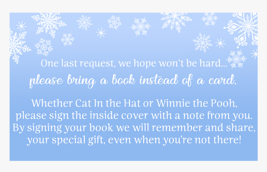 Winter Wonderland Blue Baby Shower Book Insert - Calligraphy, HD Png Download