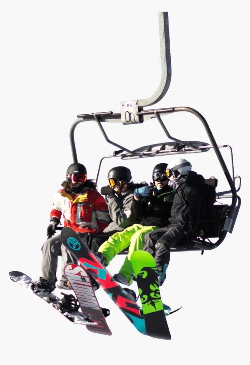 Snow Riders Going Up The Mountain In A Chairlift - Winter In Schweden Sport, HD Png Download