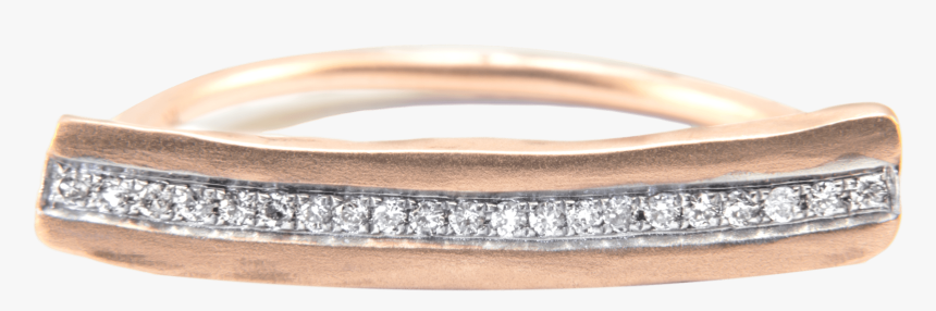 14k Couture Diamond Bar Ring In Rose Gold - Bangle, HD Png Download