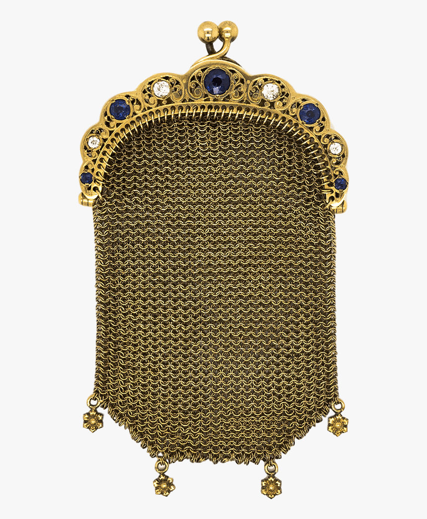 Antique 18k Yellow Gold Mesh Coin Purse - Locket, HD Png Download