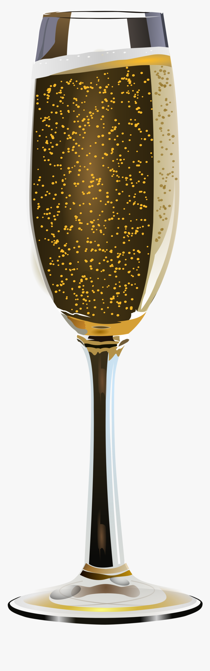 Gold Glitter Champagne Glass Clipart, HD Png Download