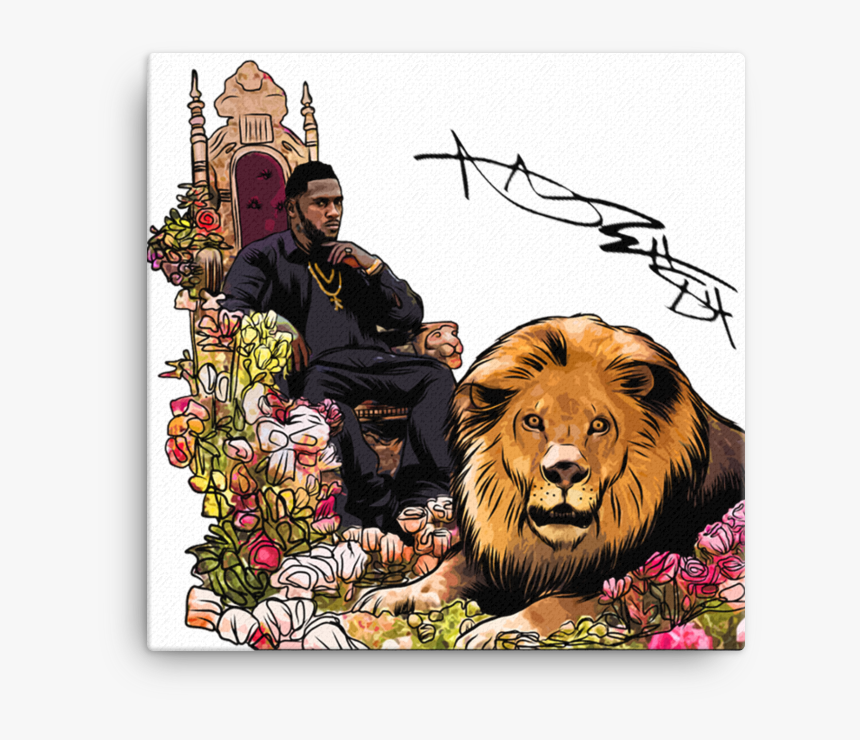 Antonio Brown Kings Throne Signature Art Canvas - Masai Lion, HD Png Download
