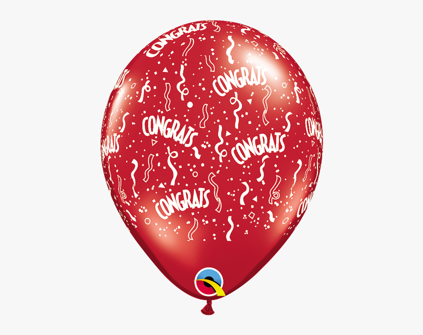 Congrats A Round Jewel Ruby Red Balloon - Balloon, HD Png Download