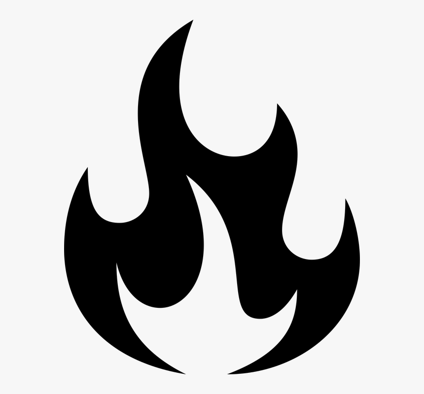 Black And White Fire Clipart, HD Png Download