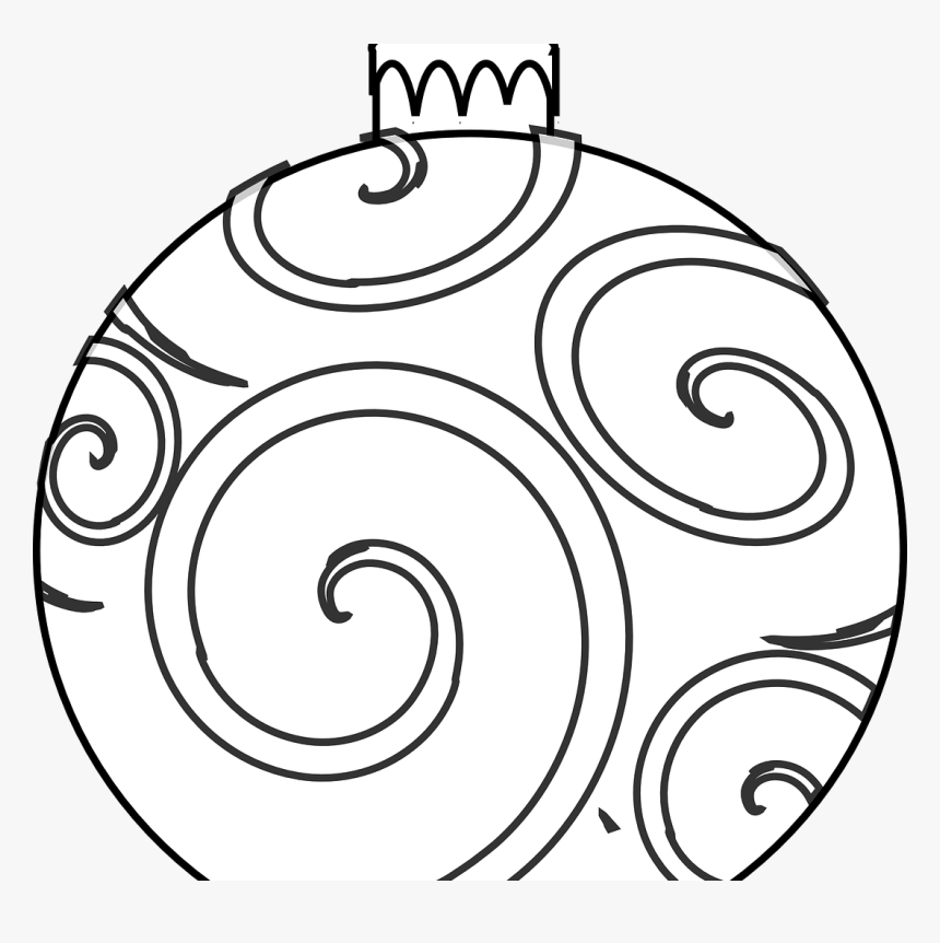 Bulb Drawing Christmas - Coloring Christmas Ornaments Printable, HD Png Download