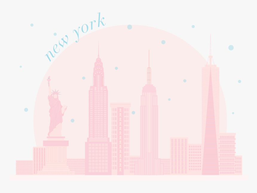 New York Skyline Pink - Tower Block, HD Png Download