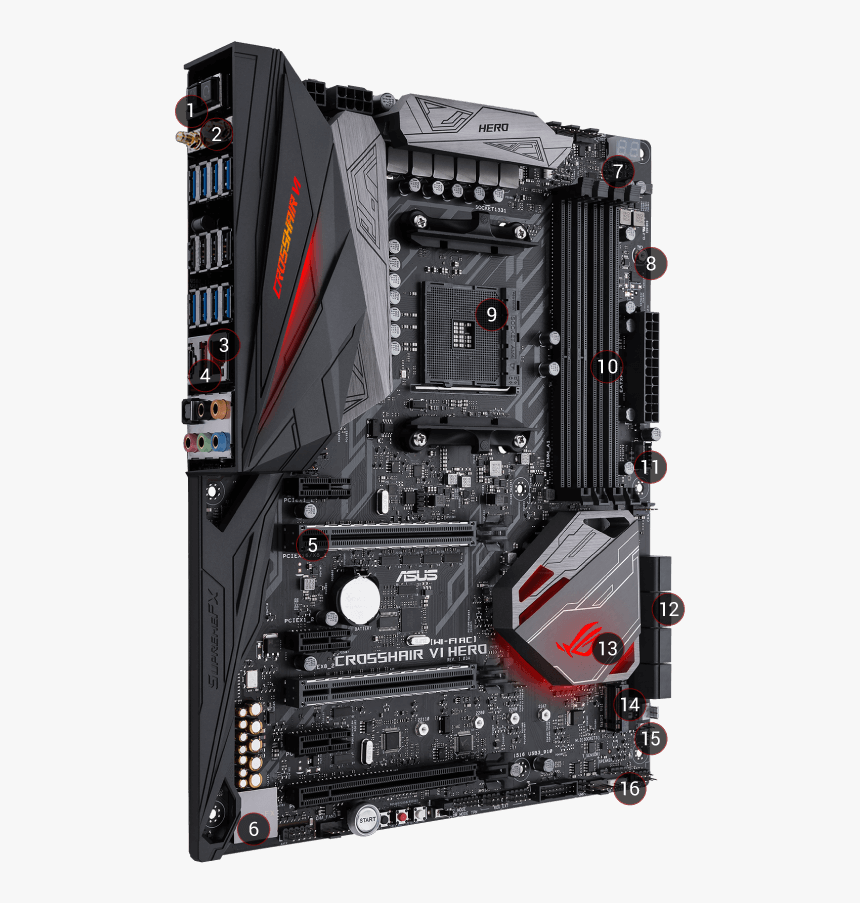 Asus Rog Crosshair Vi Hero Wi Fi Ac, HD Png Download