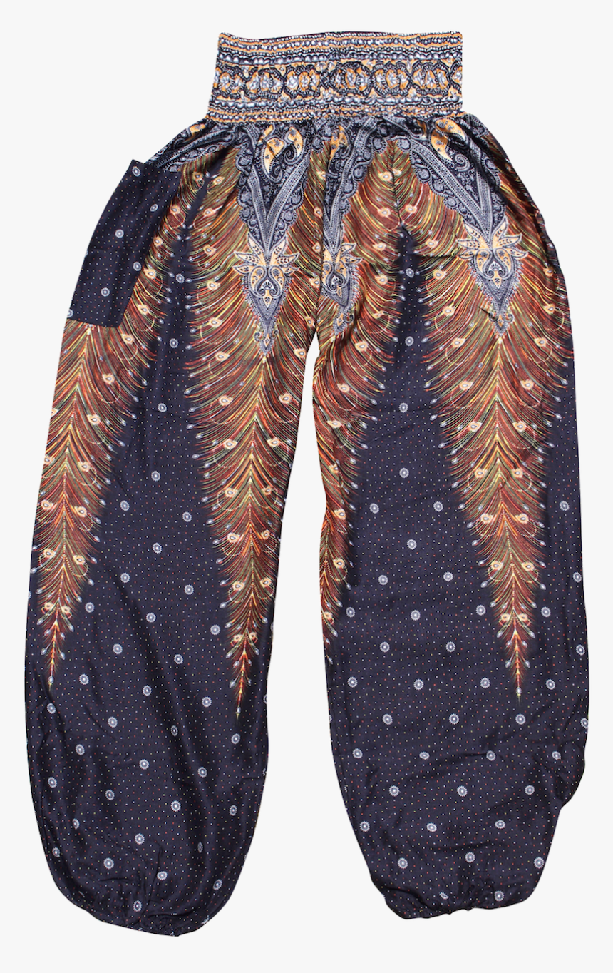 Black Peacock Harem Pants Bohemian Island - Harem Pants Png, Transparent Png