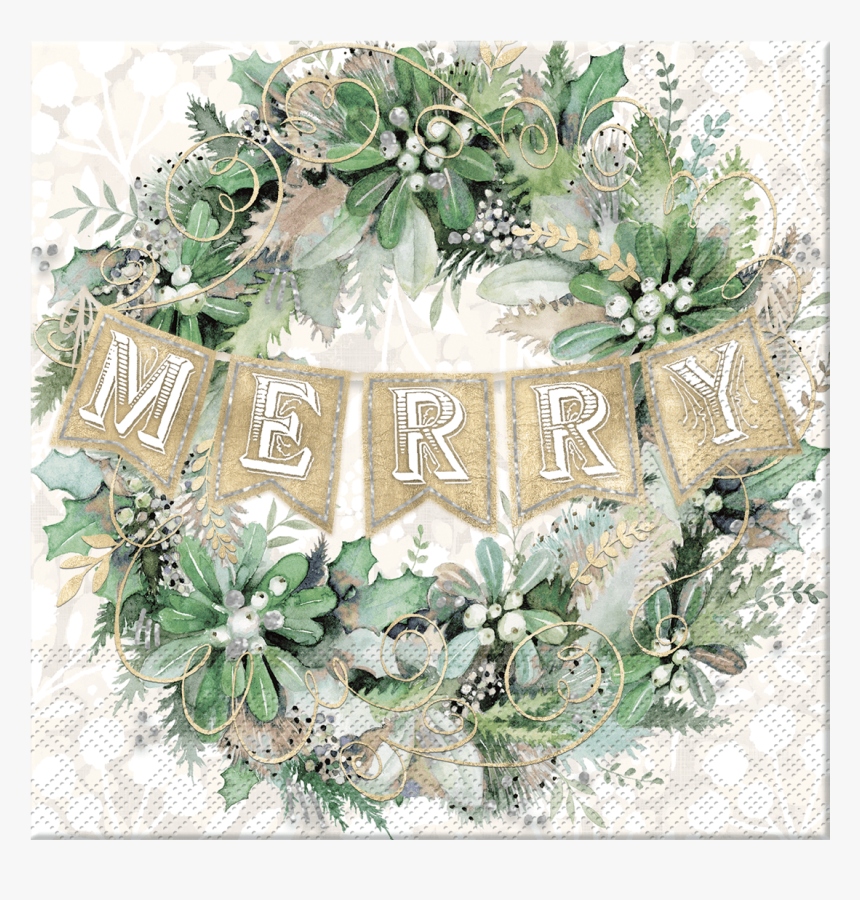 ペーパー ナプキン クリスマス リース 赤, HD Png Download