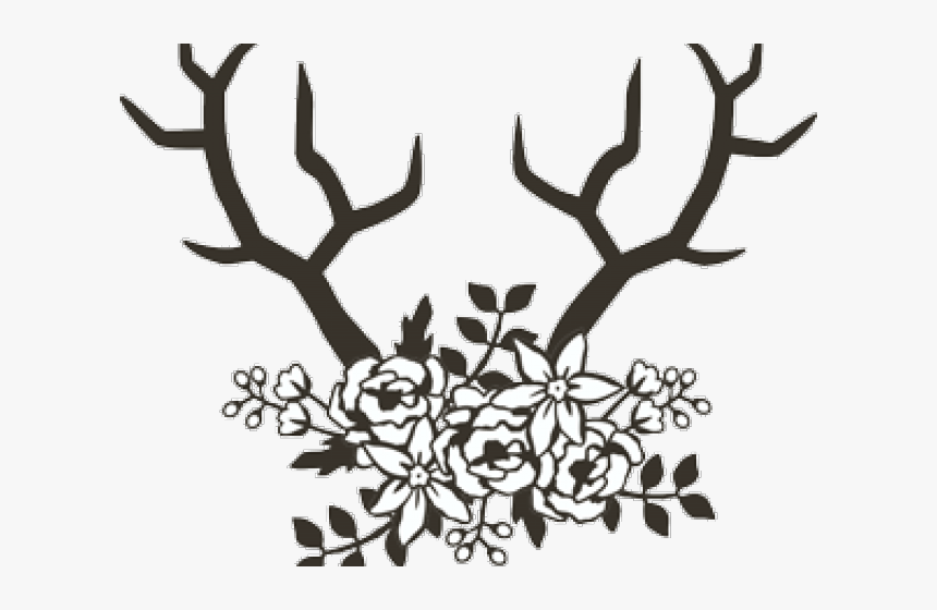 Transparent Flower Drawing Png - Black And White Boho Clipart, Png Download