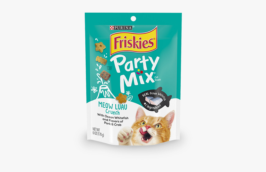 Party Mix Meow Luau Crunch Cat Treats Friskies, HD Png Download