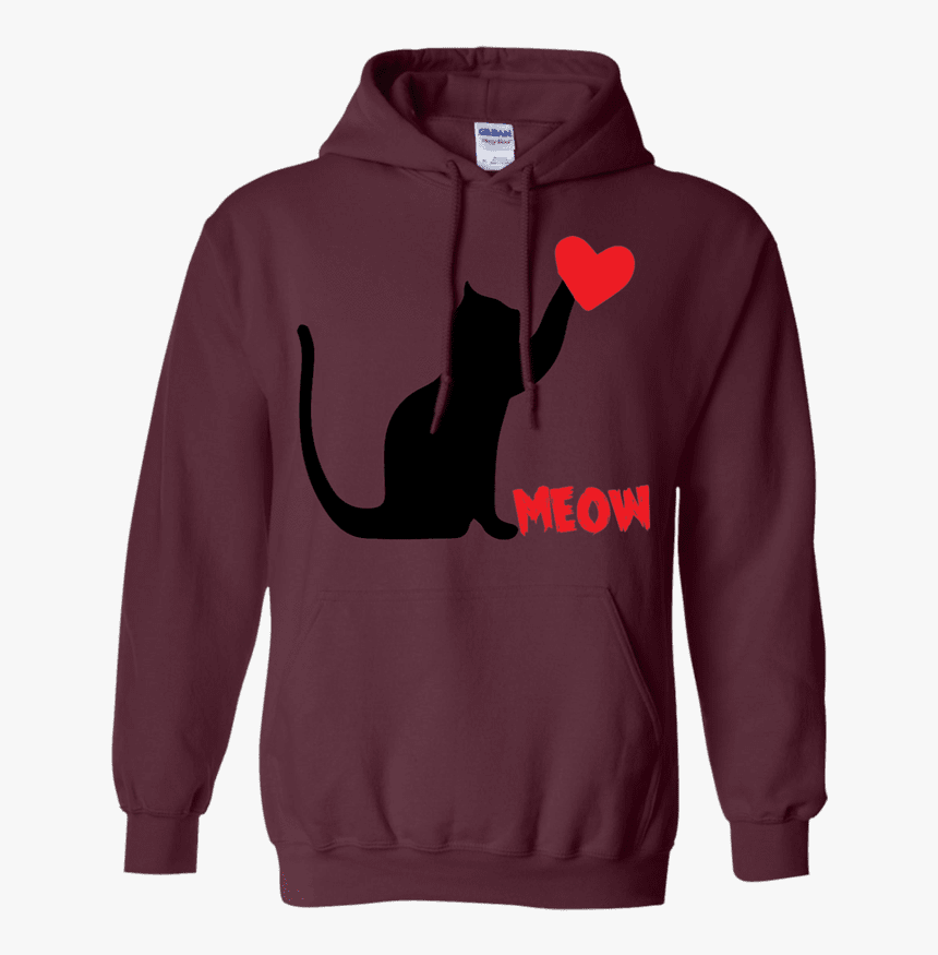 Heart Meow Hoodie 
 Class - T-shirt, HD Png Download