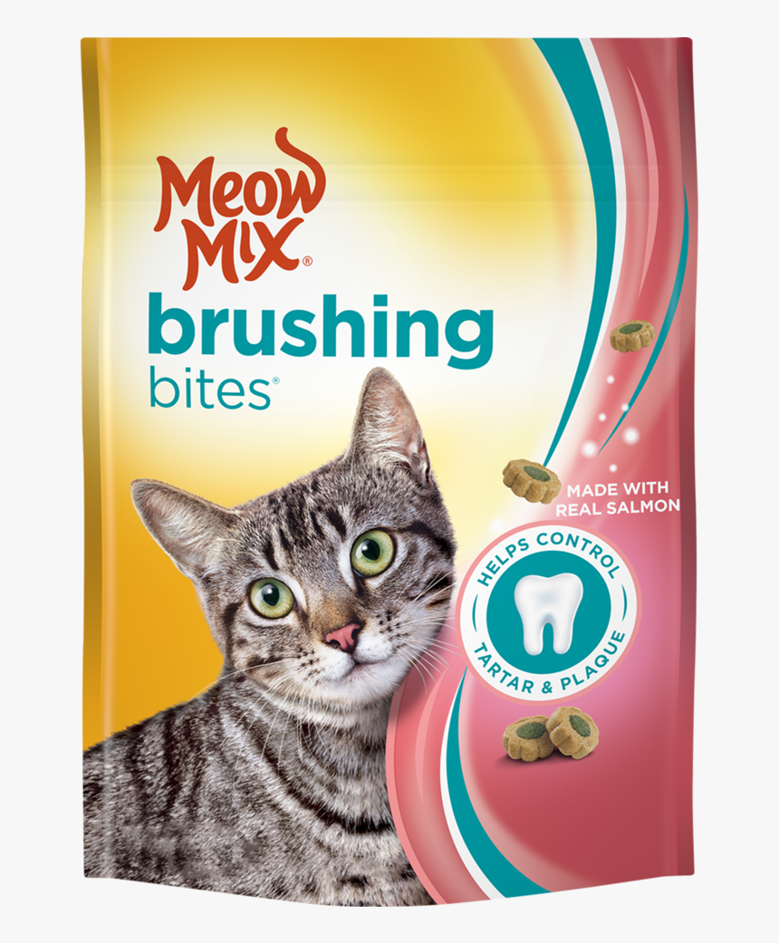 Meow Mix Brushing Bites Cat Treats Chicken Dental Bites, HD Png Download