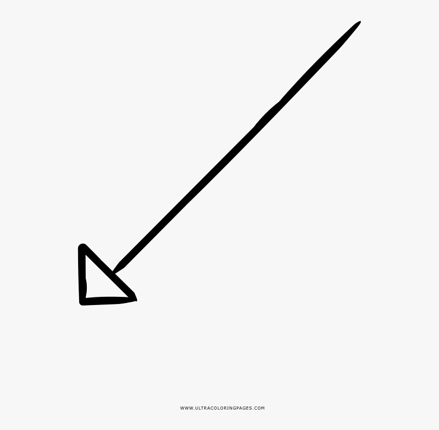 Diagonal Arrow Coloring Page - Plot, HD Png Download
