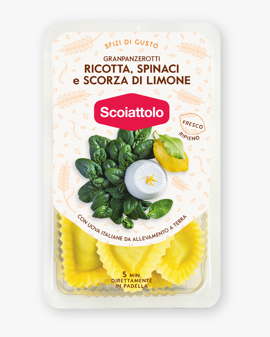 Granpanzerotti Ricotta, Spinaci E Scorza Di Limone - Ravioli Ripieni Di Gamberi E Granchio, HD Png Download