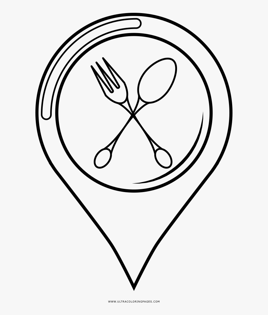 Restaurant Coloring Page - Line Art, HD Png Download