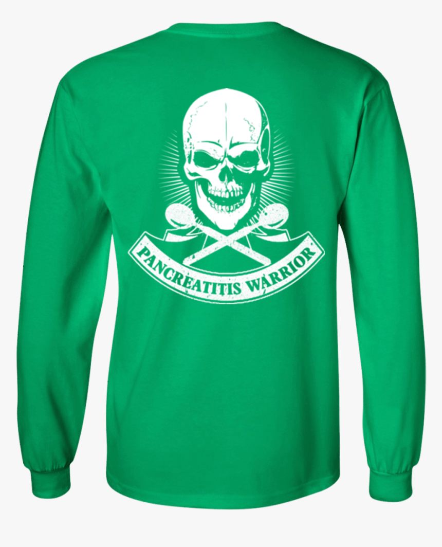 Pancreatitis Warrior Skull Long Sleeve Unisex T Shirt - T-shirt, HD Png Download