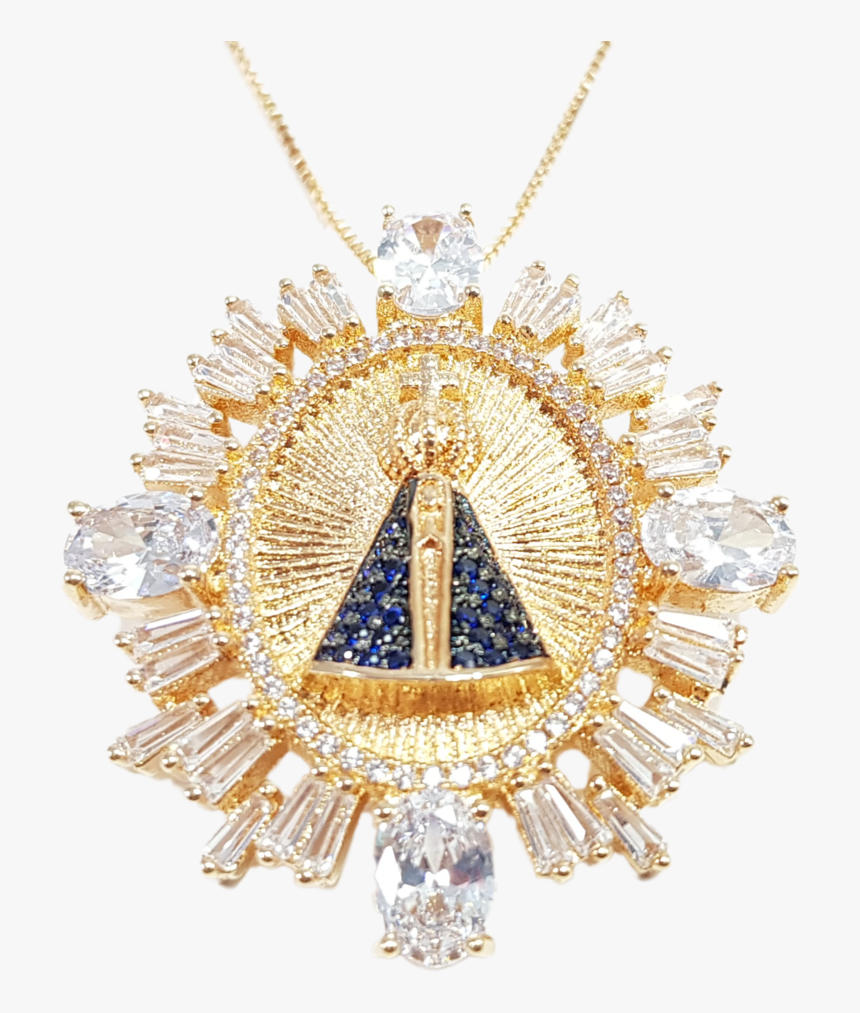 Corrente Feminina Nossa Senhora Aparecida Folheada - Pendant, HD Png Download