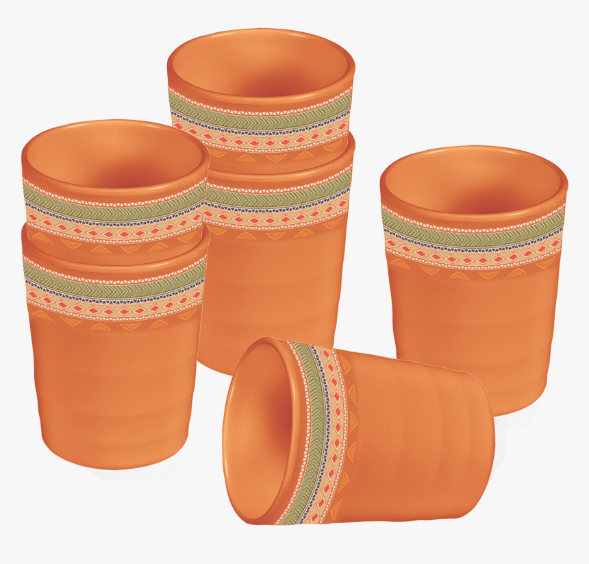 6 Pc Persian Terra Cotta Matt Tumbler / Glass Set - Earthenware, HD Png Download